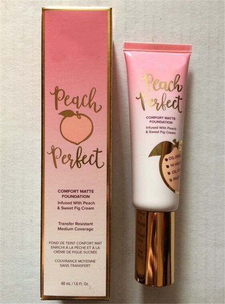 

2019 new makeup foundation peach perfect comfort matte foundation 3color 48ml face cream foundation dhl hipping