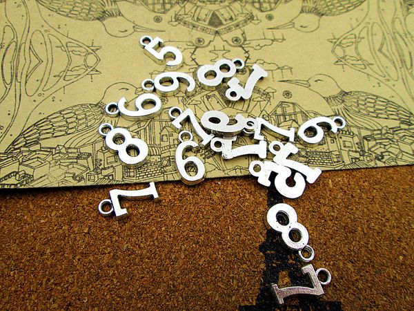 

90g sale 15mm antique silver number 5-9 diy jewelry making, Bronze;silver