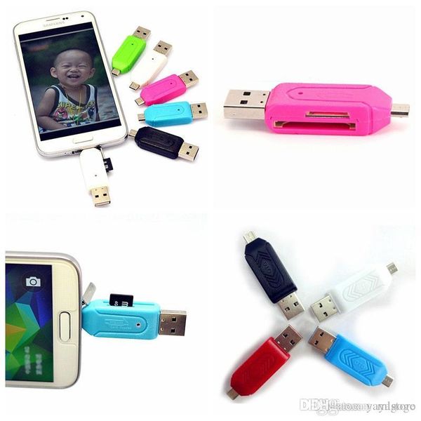 

фантастический браво usb 2.0 micro usb otg адаптер sd t-flash кард-ридер для телефона pc u69 multi цветов