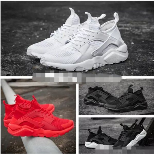 

2018 Air Huarache 4 Мужчины Женщины Кроссовки Все белые Huraches Zapatos Ultra Breathe Huaraches Мужские кроссовки Hurache Спортивные кроссовки