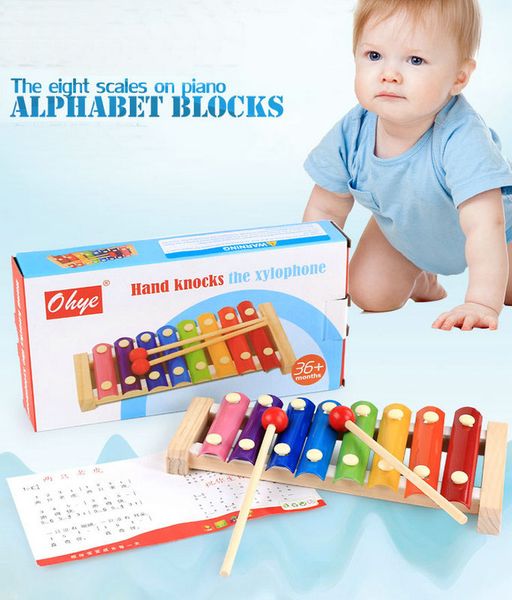 

hand knocks serinette Eight piano the xylophone the eight scales on piano digital alphabet blocks Children's baby toy piano gift