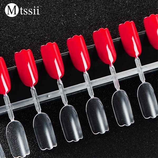 

mtssii three forms false nail tips color card nails practice display tools detachable uv gel fake manicure stickers palette, Red;gold