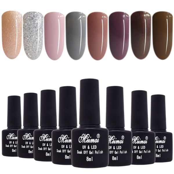 

uv gel nail polish 6 colors dark shade understated colors - soak off home gel manicure set, 8ml each, Red;pink