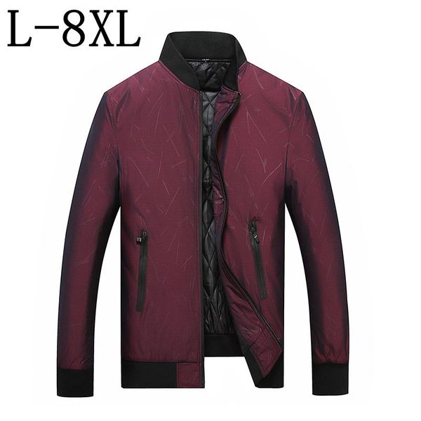 

plus size 7xl 8xl winter jacket 2018 new cotton padded thick jackets parka men stand collar casual mens warm outwear, Black
