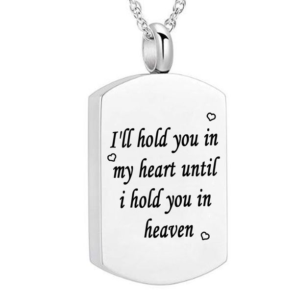 

square urn necklace for women cremation jewelry memorial necklace for ashes, Silver