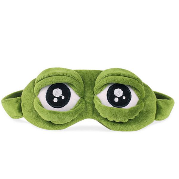 Acheter Sad Grenouille Masque Pour Les Yeux 3d Dessin Animé Mignon Masque De Sommeil Yeux Couverture Sommeil Triste Grenouille Fermé Ouvert Masque