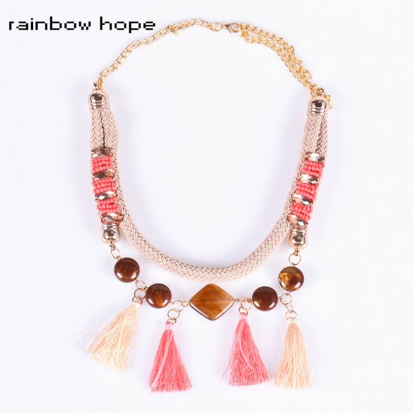 

whole salehandmade tassel bohemian necklace gypsy ethnic vintage statement necklace jewelry new fashion multilayer chain feather, Golden;silver