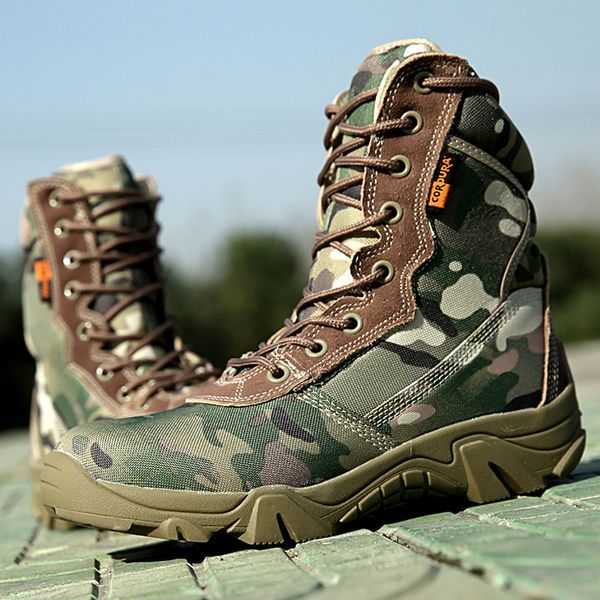 

winter men's army combat snow boots men camouflage boots botas hombre coturnos masculino, Black