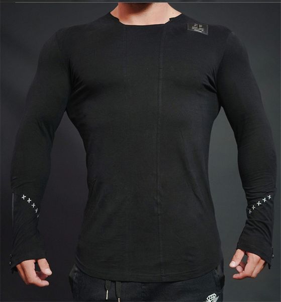 

Letter Men 'S Casual Shirt Letter Print Tanks O -Neck T -Shirt Tight Muscle Bodybuilding Speed Drying Hip -Hop T -Shirt O-Neck