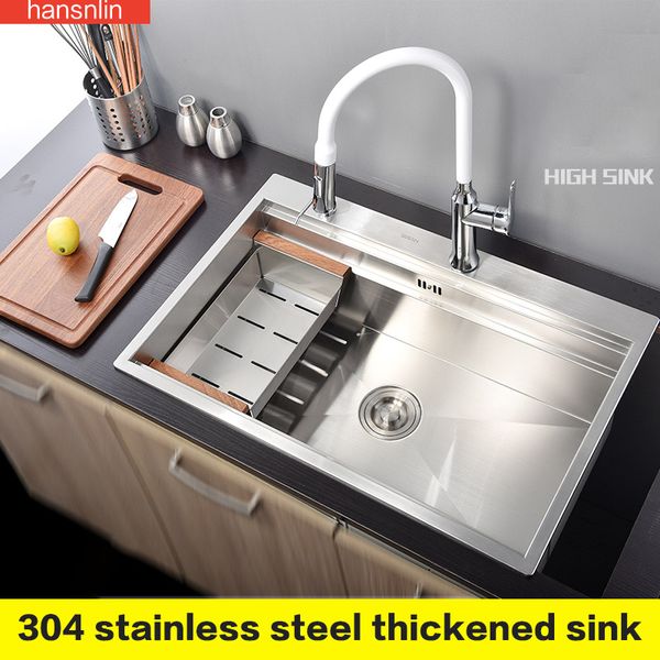 2019 Single Bowl Stainless Steel Kitchen Sink With Faucet Tap Evier Fregadero De La Cocina Disipador Lavello Della Cucina Spoelbak Ke From Caley