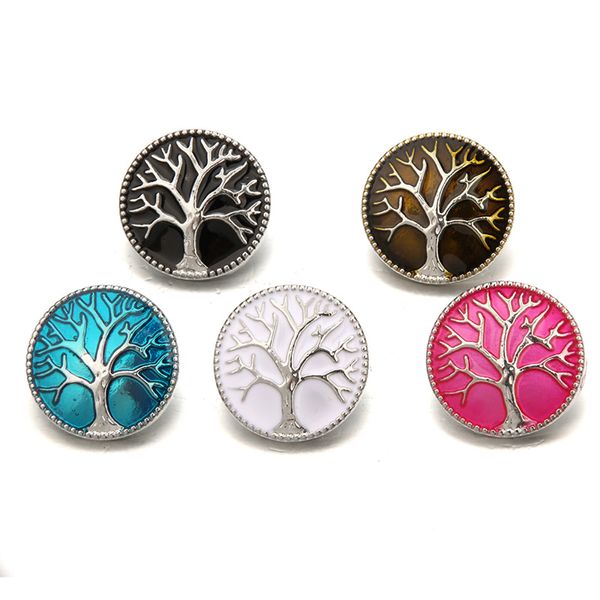 

10pcslot 2018 new fashion 18mm tree of life snaps button snap bracelet women's fashion jewelry female diy bracelet, Bronze;silver