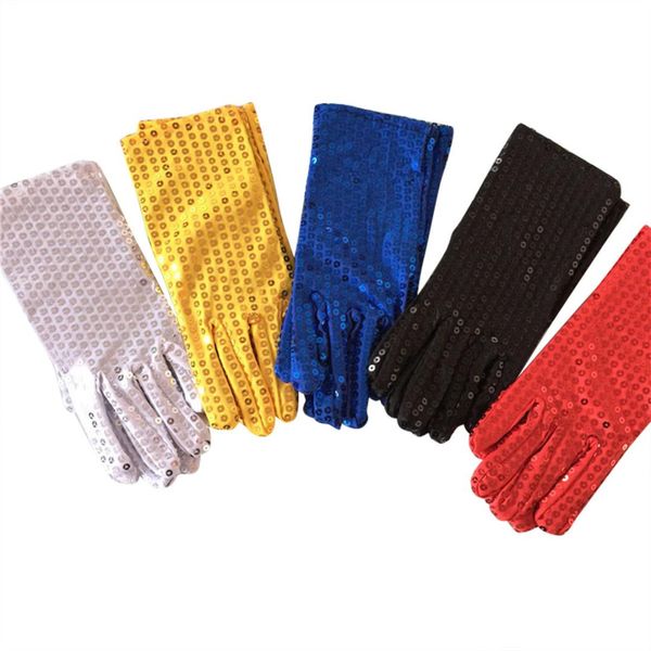 

halloween sparkle sequin wrist gloves for party dance event audlt costume, Blue;gray