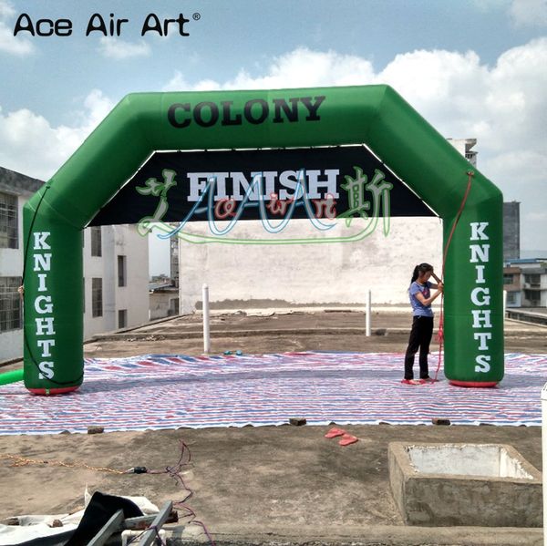

6m l x3 3m w cu tom green and white inflatable fini h tart line arch port entrance for adverti ement with air blower for friend geoff