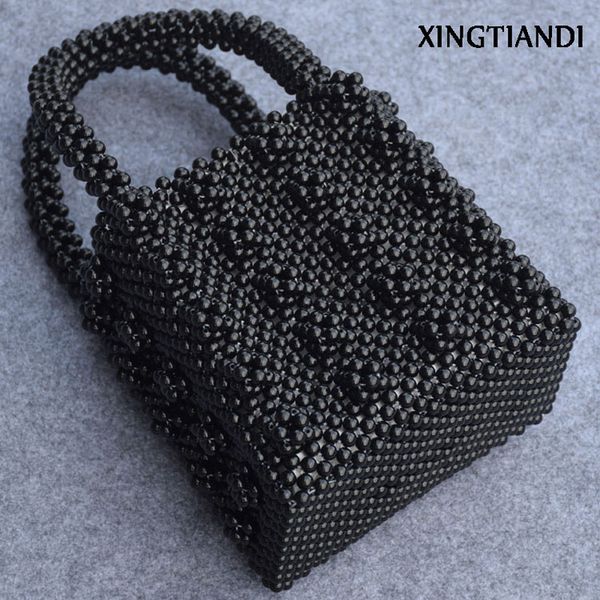 

handmade beaded bags pearl bag vintage female handbag evening bag handle purse