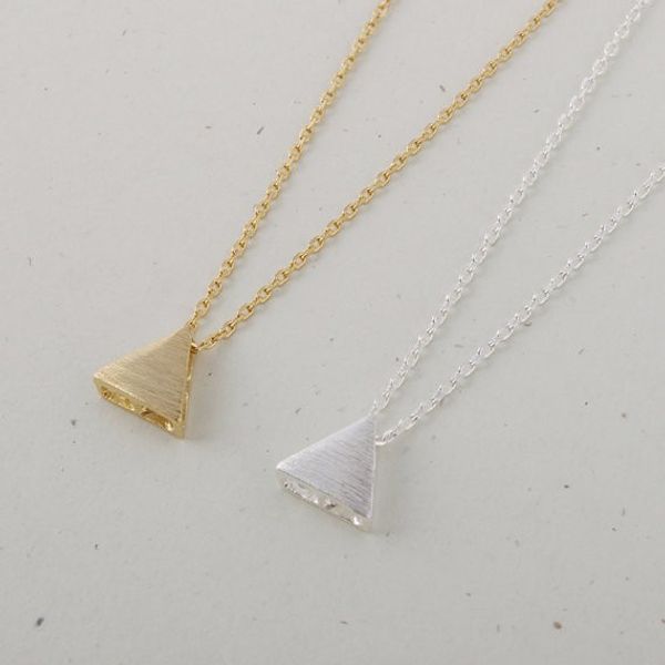

2018 fashion silver plating necklace double triangle necklaces for women wholesale and mixed color ing