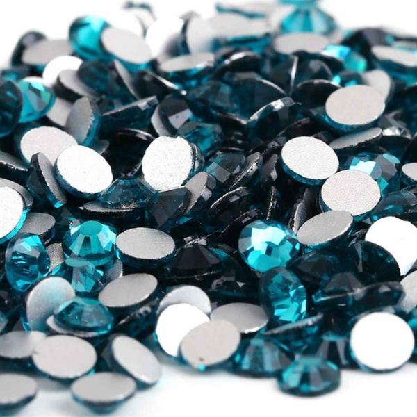 

blue zircon 3d nail art decorations non ix crystal rhinestones for nails art decoration glue on glass diamonds diy wedding, Silver;gold
