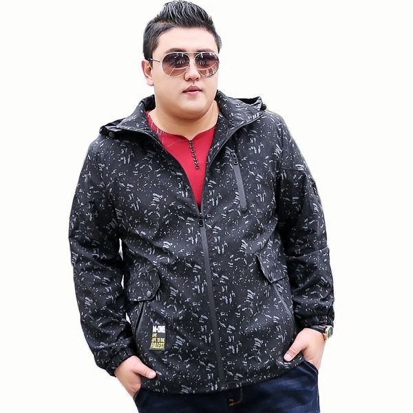 

10xl 9xl plus size new spring autumn bomber jacket men casual solid windbreaker zipper thin hooded coat outwear male jacket, Black;brown