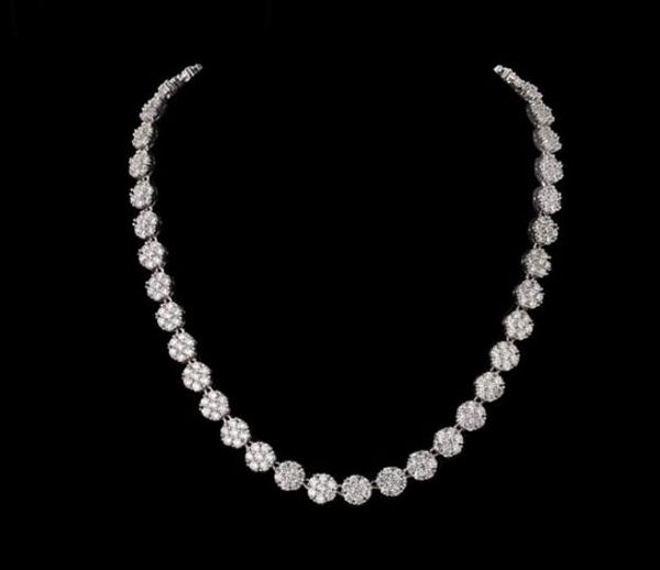 

korean bridal jewelry 3a zircon durable non-fading necklace h101103, White