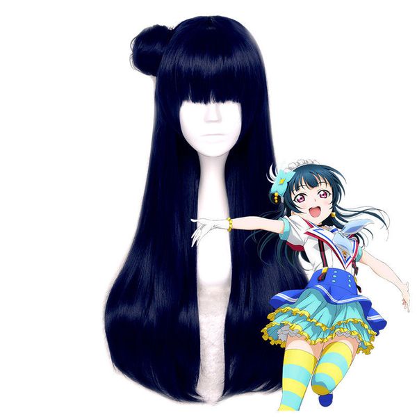 

halloween comic con cosplay wig for love livesunshineaqours tsushima yoshiko, Black;brown