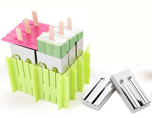 

eco-friendly lolly mould stainless steel mold popsicle molds 6cells frozen ice cube molds popsicle maker diy ice cream tools cooking tools