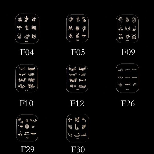 

1pc large square stainless steel nail stamp plate pretty polish print nail image plate stamper diy manicure tools, White