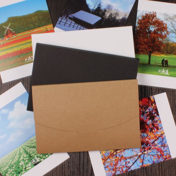 Kraft Paper Postcard Buste Photo Package Case Gift Box Brown Balck White Cardboard Photo Packaging Box