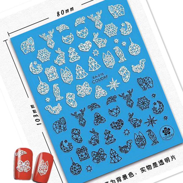 

ea-015 3d nail art sticker nail decal japan korea type decoration, Black