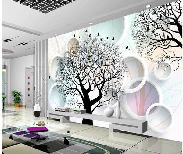 

абстрактные дерево 3d круг тв фон стены 3d фрески обои для гостиной