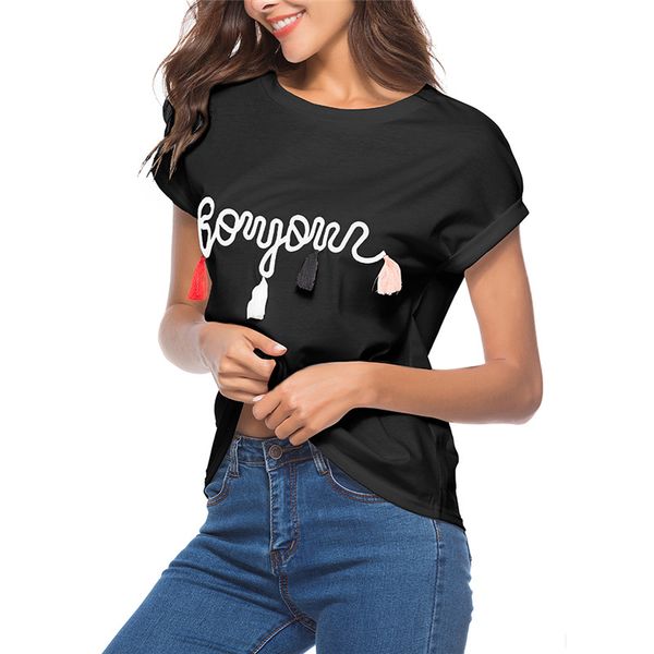camiseta basica negra mujer