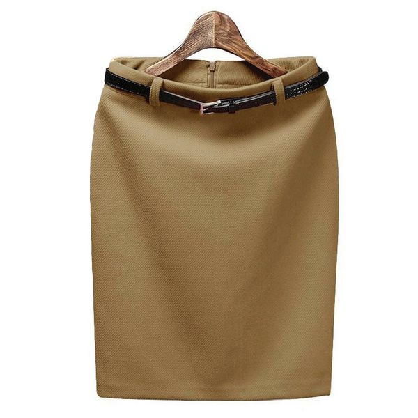 

2018 fashion autumn new all-match 7 colro solid slim hip bust skirt women's fashion high waist career short skirts, Black