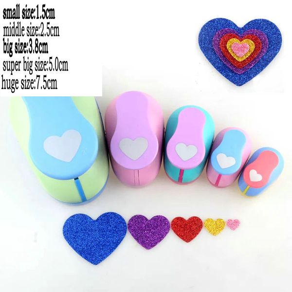 

5pcs 3" 2" 1.5" 1" 5/8" craft punch set hole paper cutter scrapbooking punchers school paper puncher eva hole punch