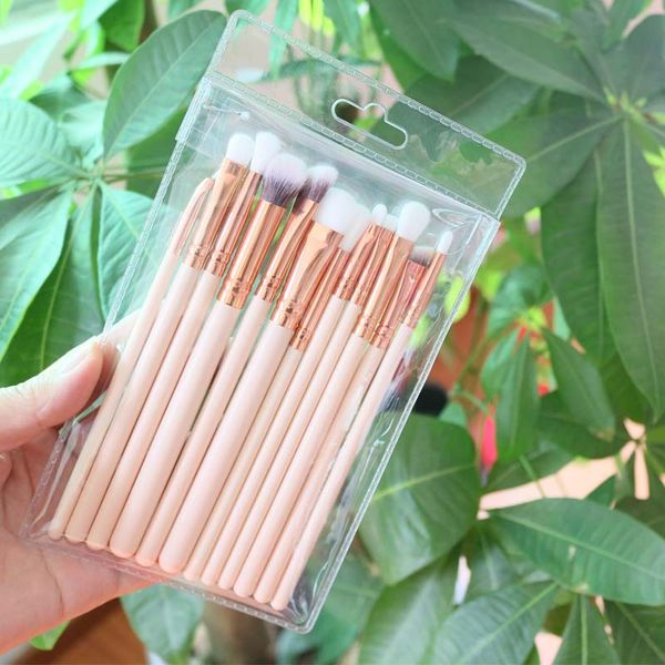 

cosmetic makeup brushes set foundation eyeshadow eyeliner lip oval make up eye brush set mini 12 pcs maquiagem