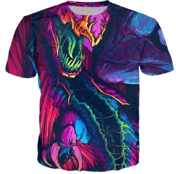 

new arrival men/women hyper beast 3d printed t-shirt summe style fashion casual t-shirt s-xxxxxxxl u584, White;black