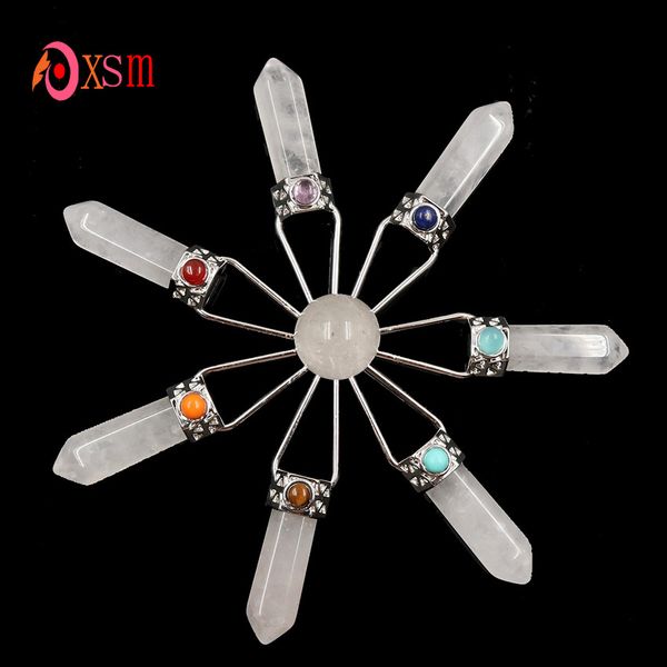 

xinshangmie clear quartz 7 point energy generator reiki healing crystal 7 chakra stones pendulum spiritual charms