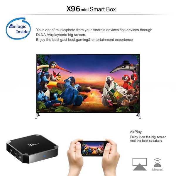 

dhl x96 mini android 7.1 amlogic s905w stb tv box 1gb + 8gb 2gb + 16gb emmc flash kd kdplayer 17.6 4k smart android tv box vs tx3 mxq pro