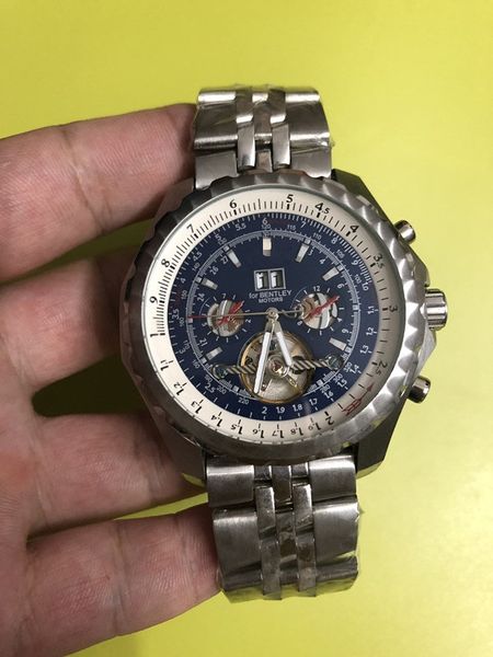 

waterproof watch: men's rotatable classic steel multi-function shipping mechanical dial fashion stainless watch sevlx, Slivery;brown