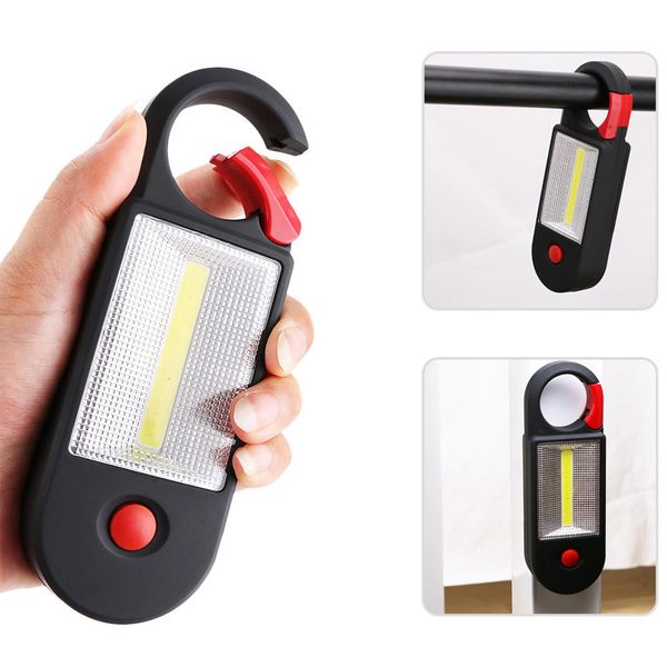 

2 mode cob led outdoor camping light inspection lamp hand torch work light with hook magnet