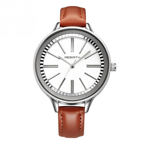 

fashion women men lovers analog watch round simple dial narrow pu band wristwatch gift, Slivery;brown