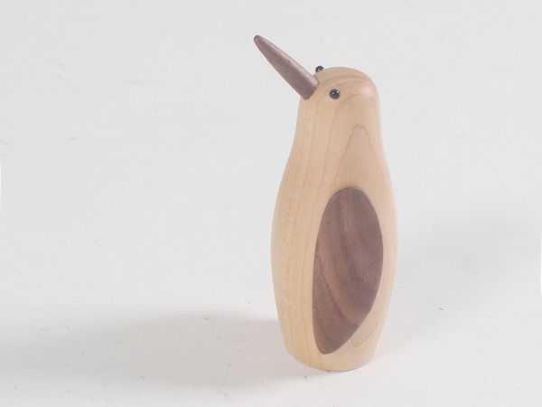 

cute walnut maple wood craft little penguin 11cm office house collection ornaments decoration children's educational toys birthday gift
