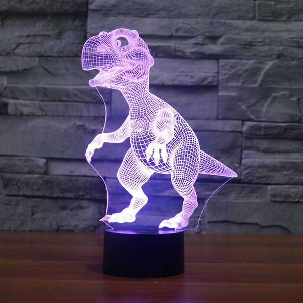 

new dinosaur 9 colorful 3d creative touch remote control lamp energy saving led illusion light