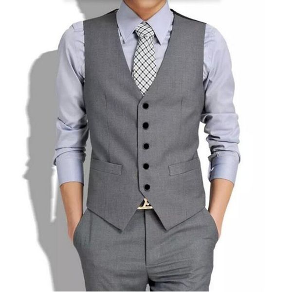 

new suit ma3 jia3 gray men waistcoat custom made groom wedding tuxedos vest men formal business suits waistcoat, Black;white