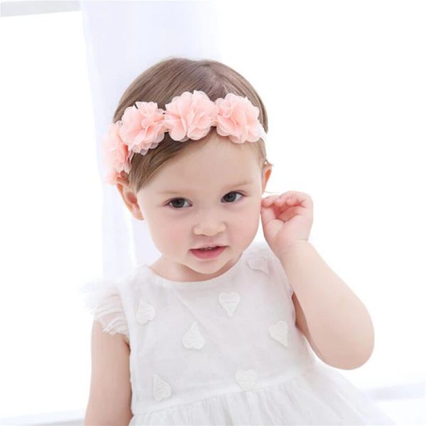 

new baby flower headband pink ribbon hair bands handmade diy headwear hair accessories for children newborn toddler, Black;brown