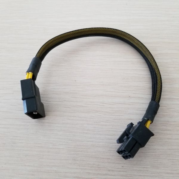 

ide plus 4pin to graphics card 6pin power supply cable female to male with net cover 20cm