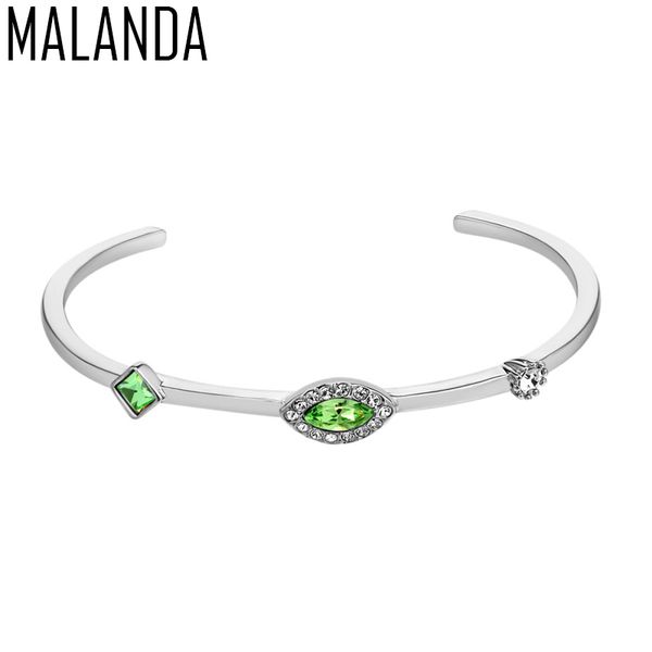 

malanda 100% crystals from bracelets bangles for women fashion zircon bracelet wedding party jewelry gift 2018, Black