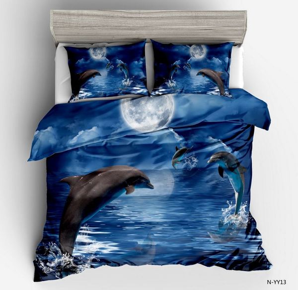 Shompe 3d Jumping Dolphin Printed Duvet Cover Bedding Sets King