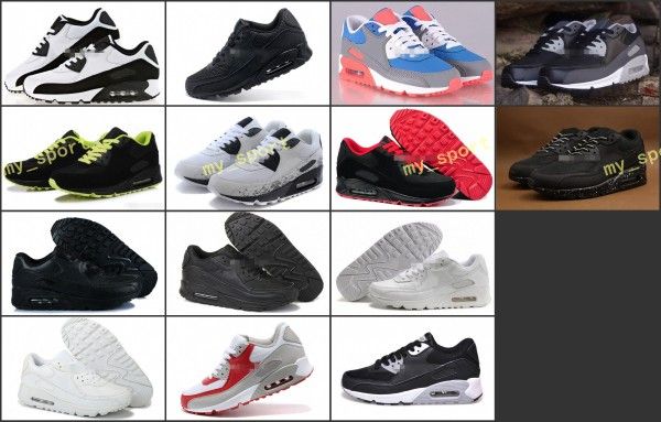 

Mens Sneakers Shoes classic 90 Men and women Running Shoes Black Red White Sports Trainer Air Cushion Surface Breathable Sports Shoes 36-46