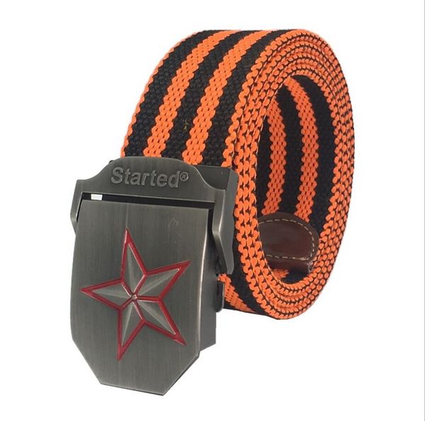 

3.8cm belt new men & women five rays star belt old cccp army patriotic retired soldiers canvas jeans, Black;brown