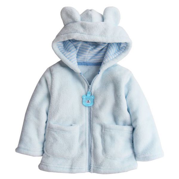 

children clothing kids clothes boys girls winter warm hooded hoodies coat cute thicken cartoon bear coral velvet outerwear down, Blue;gray