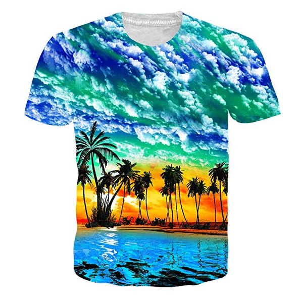 

wholesale-fashion mens/womens summer style the coconut funny 3d print casual t-shirt xb08, White;black