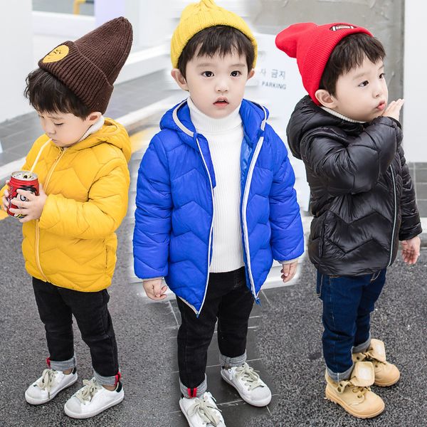 

2-8t children's winter clothing parka coat down cotton jacket 2018 new light thin boys girls cotton-padded jackets outerwear, Blue;gray